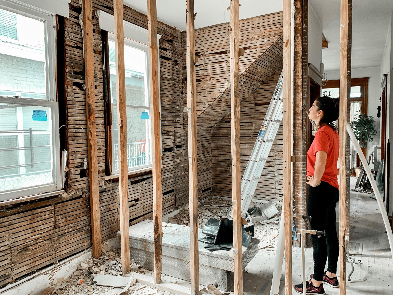 A room mid-renovation, intentional but unfinished